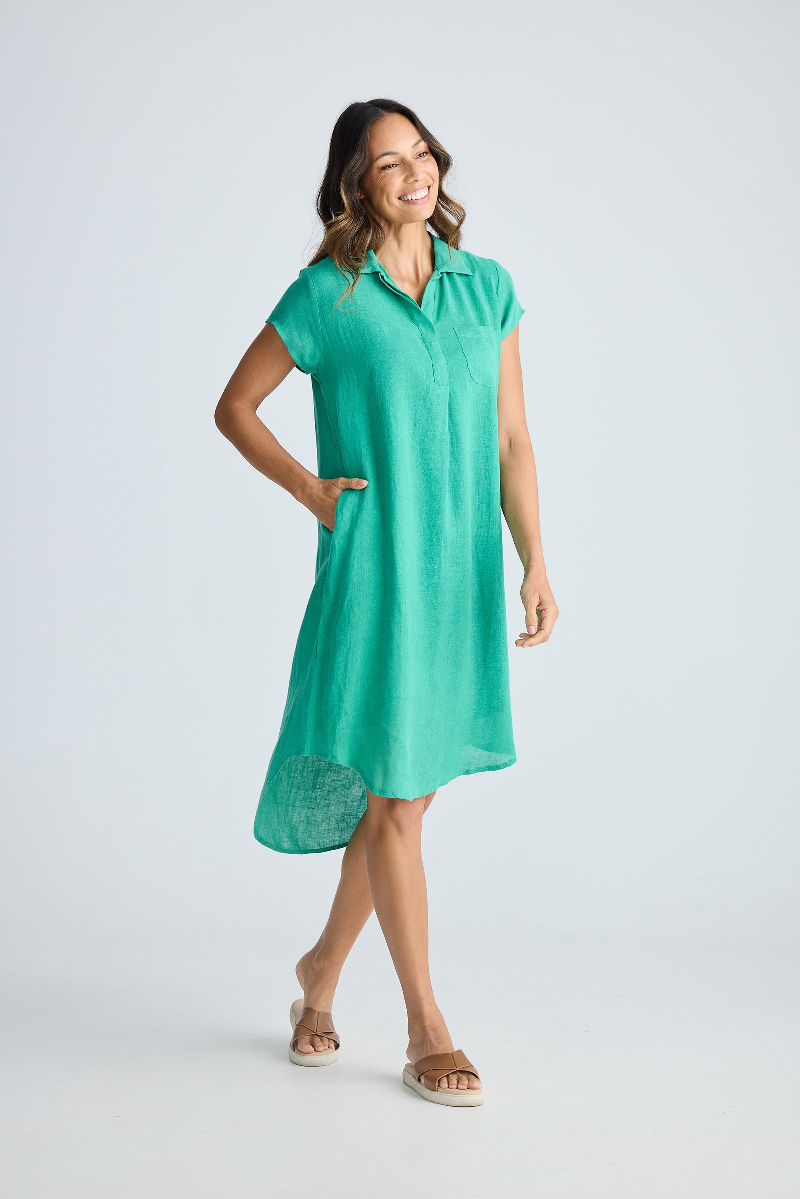Ahoy Linen Tunic Dress