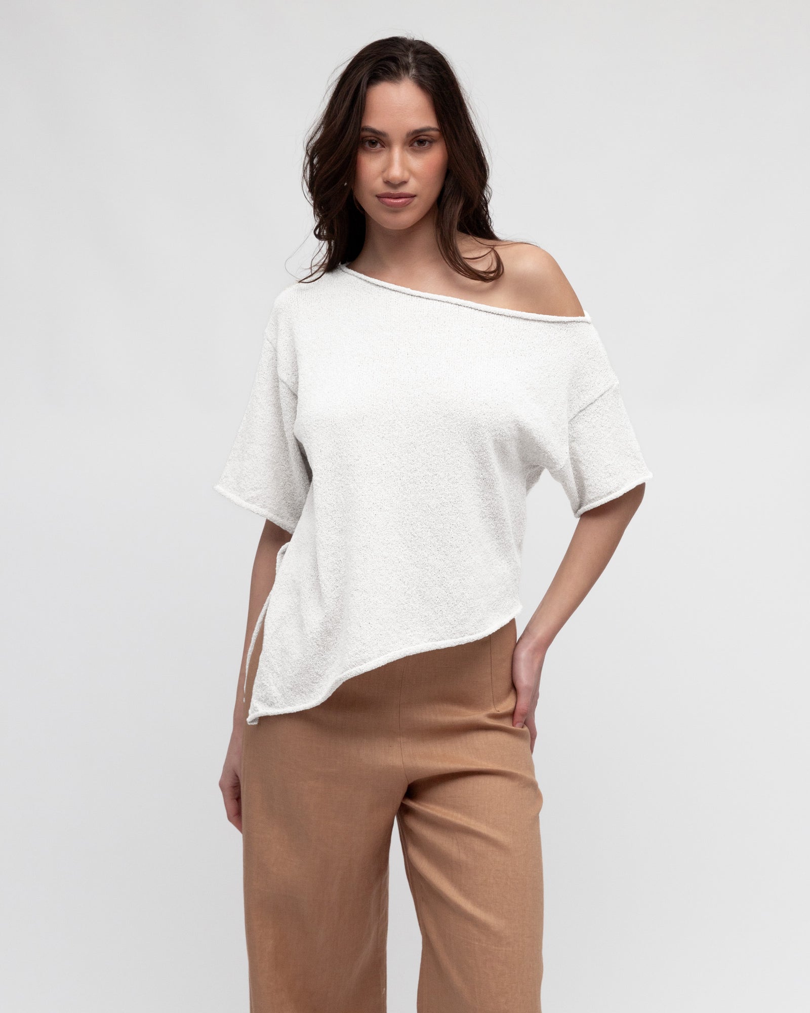 Asy Boucle Knit Top