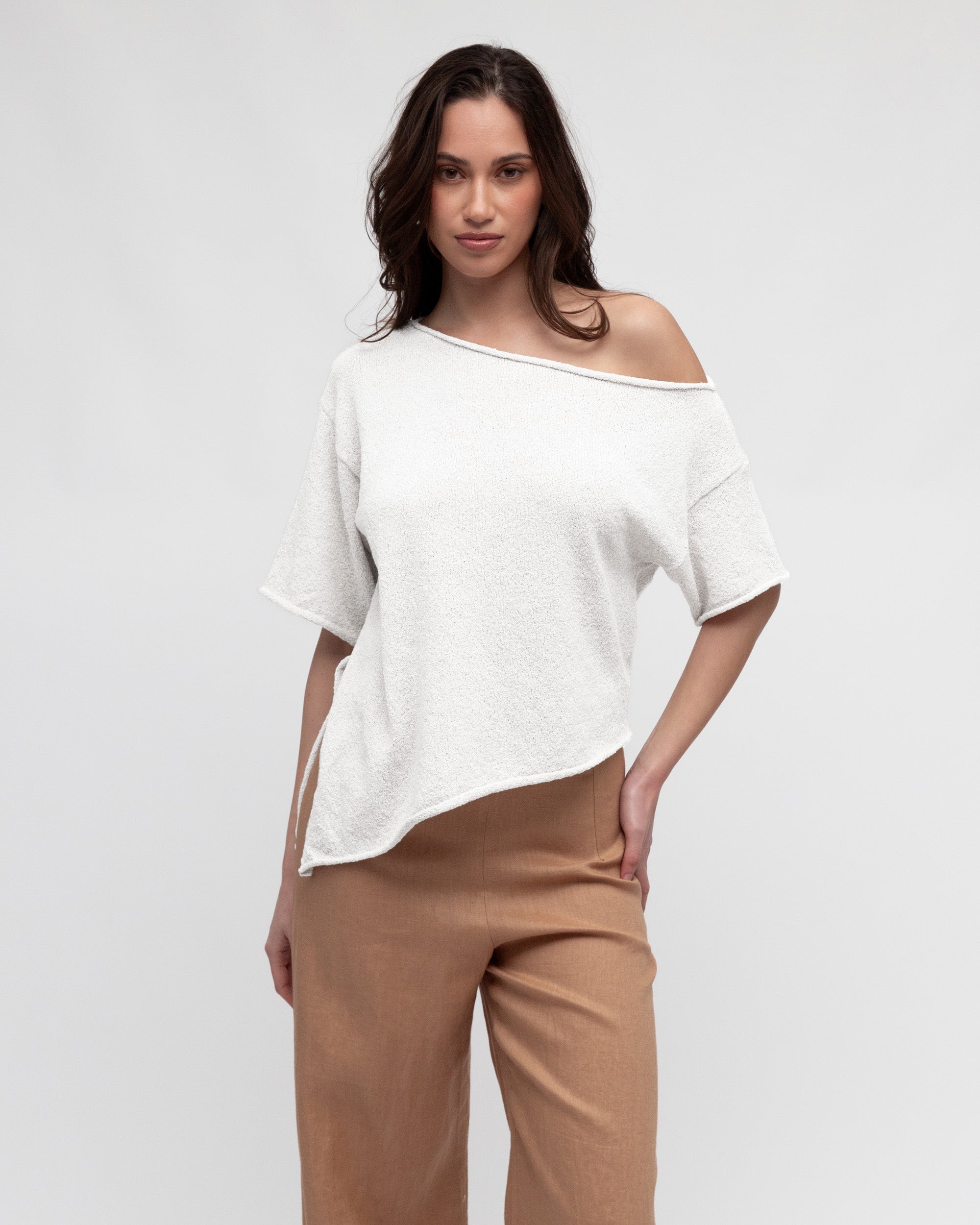 Asy Boucle Knit Top