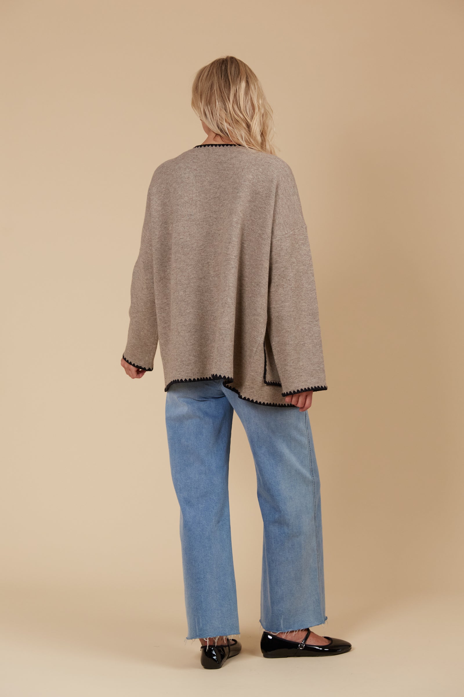 Athena Contrast Stitch Cardigan