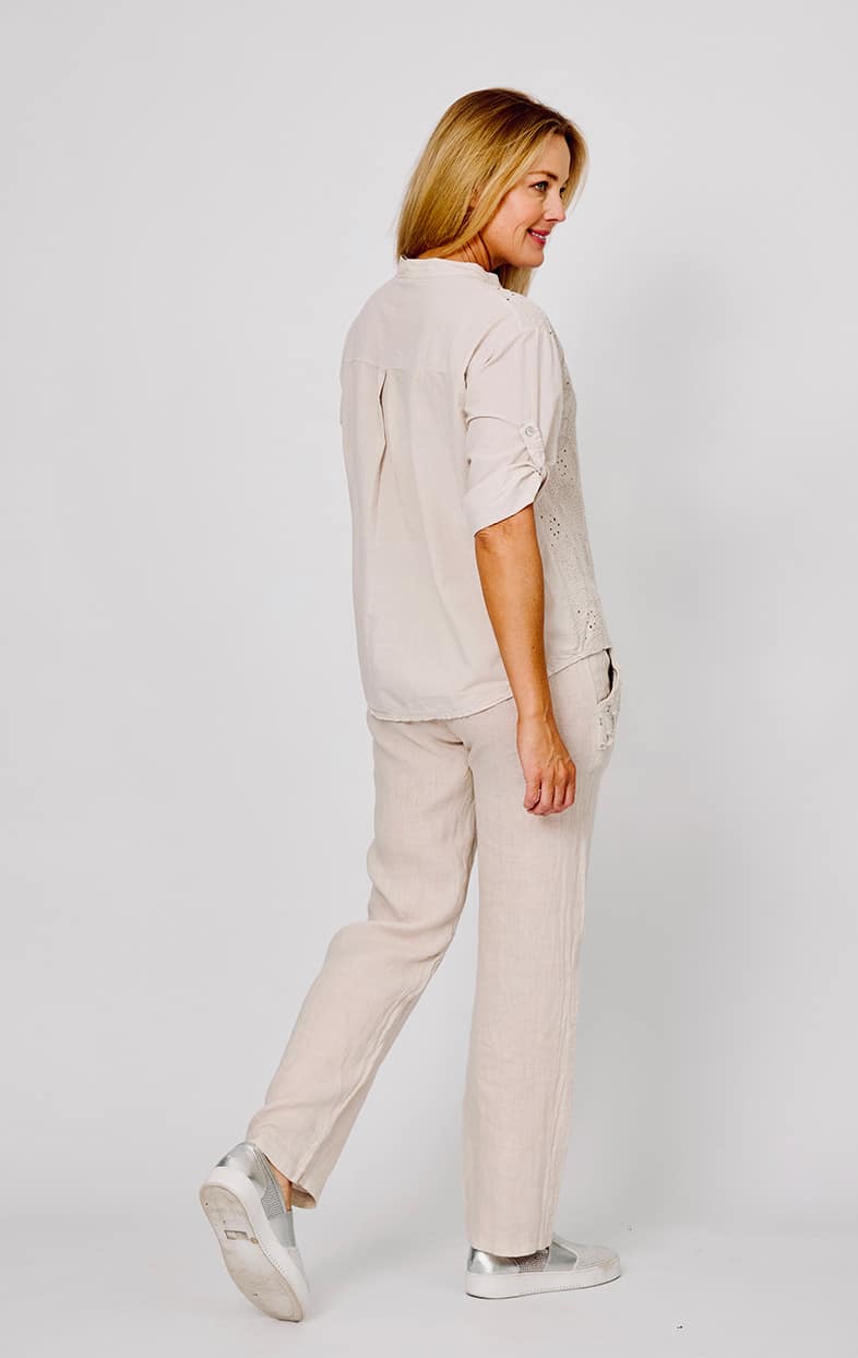 Linen Bling Patch Pocket Pants