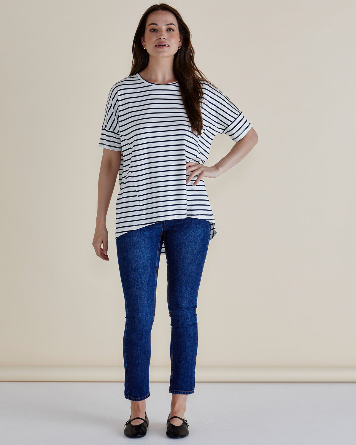 Romona Striped Relax Bamboo Tee