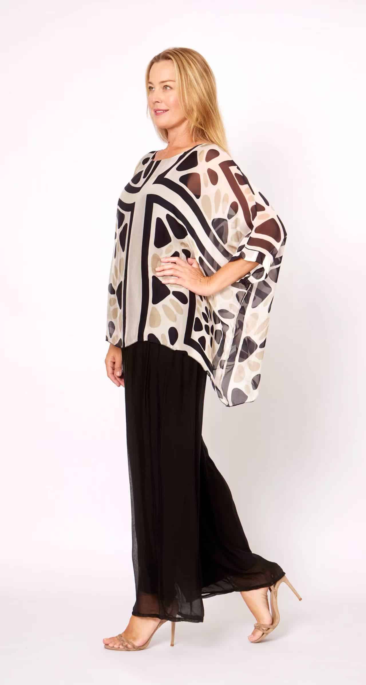 Kaftan Top Abstract Print