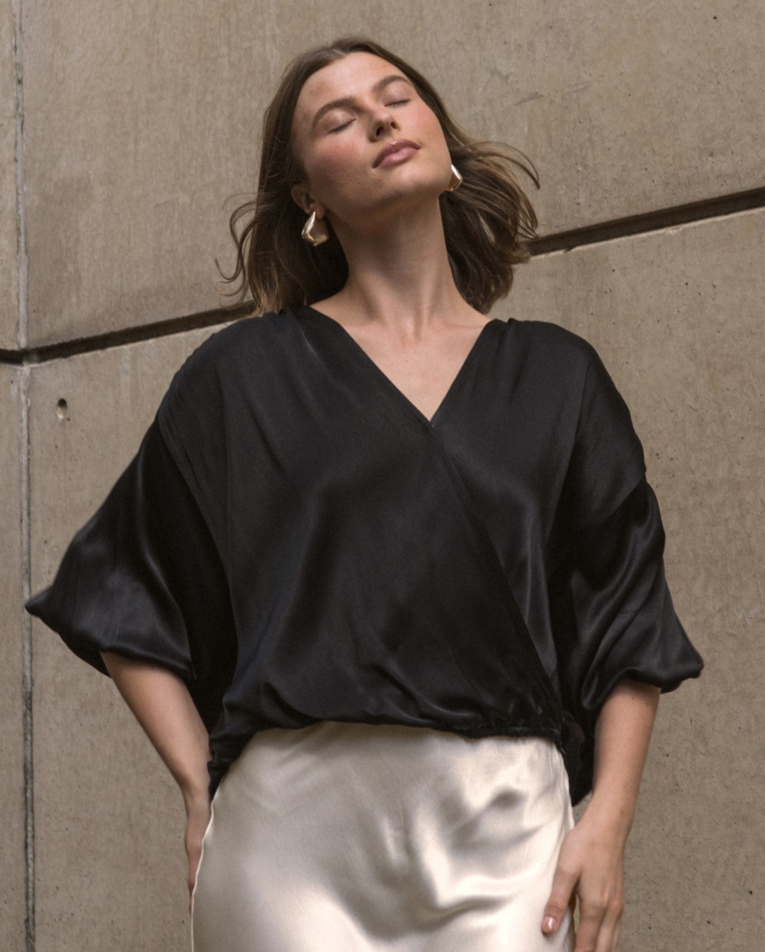 Hera Drape Satin Top