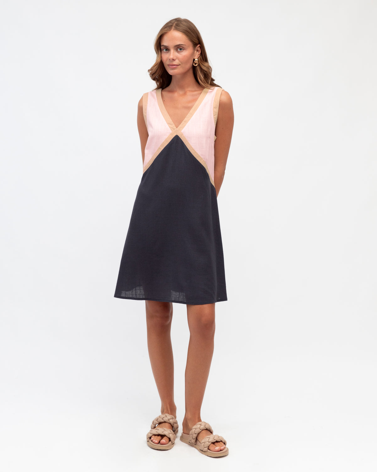 Contrast Split Mini Dress