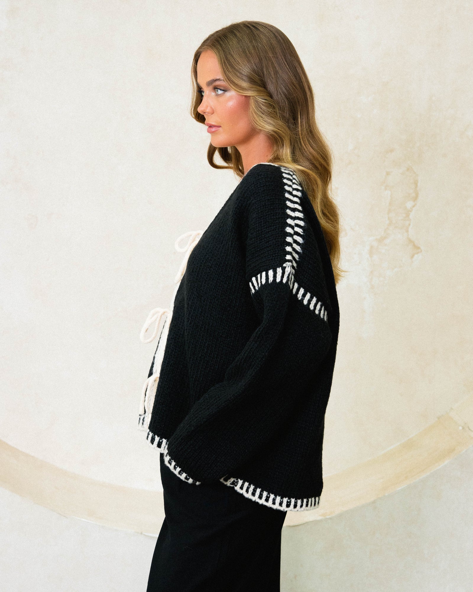 Tie Front Knit Cardigan