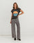 La Soleil Sun Motif T-shirt in vintage black from paper heart with short sleeves.