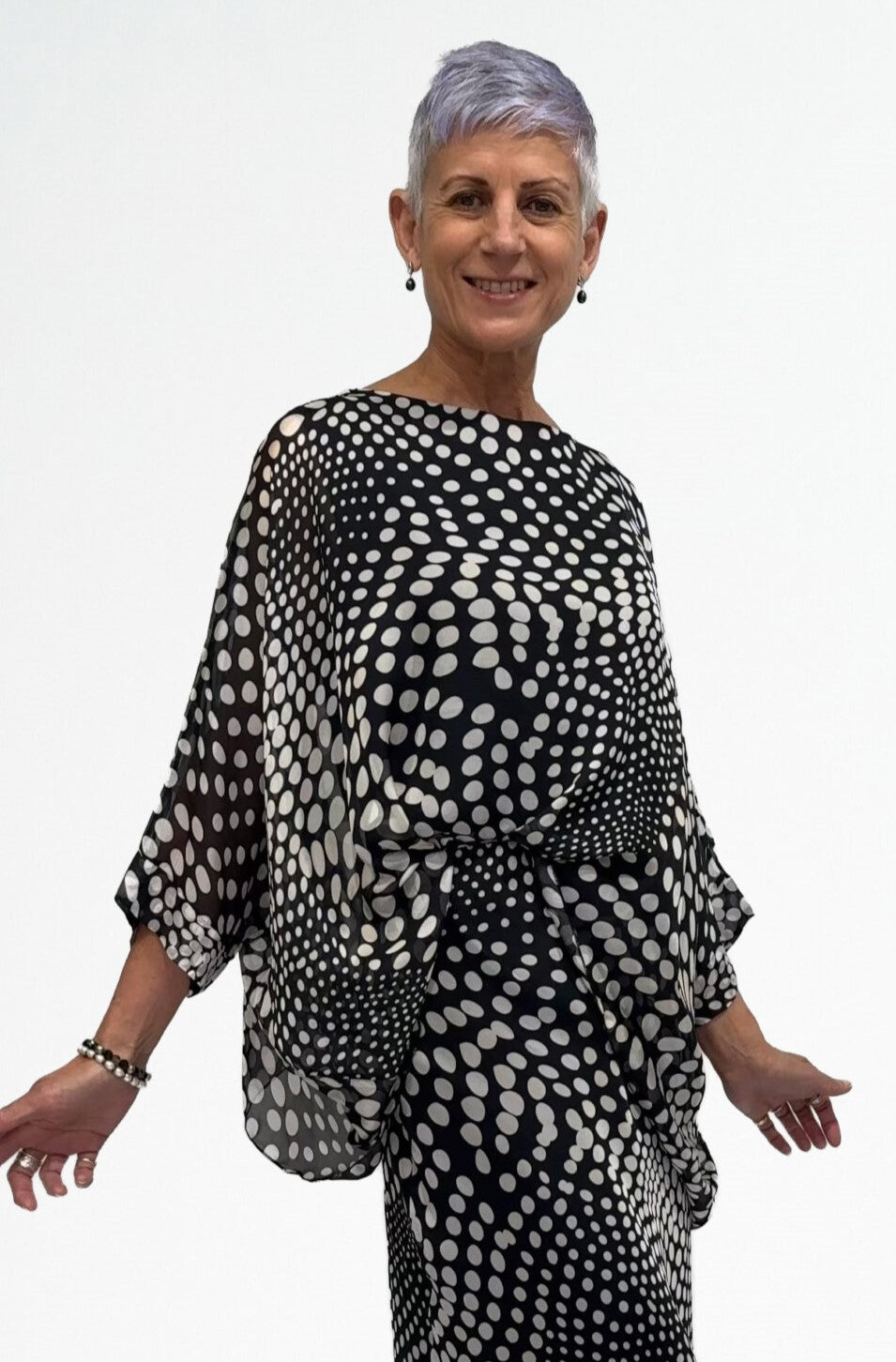 Optical Dot Kaftan Top