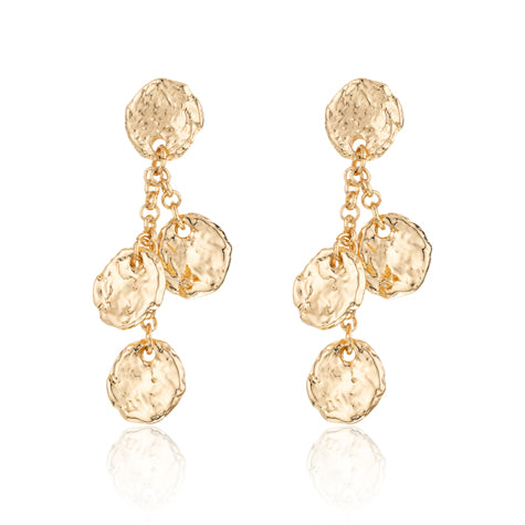 3 Disc Drop Earrings