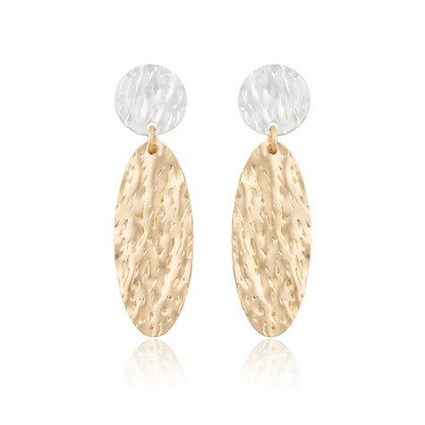 2 Tone Disc Earrings