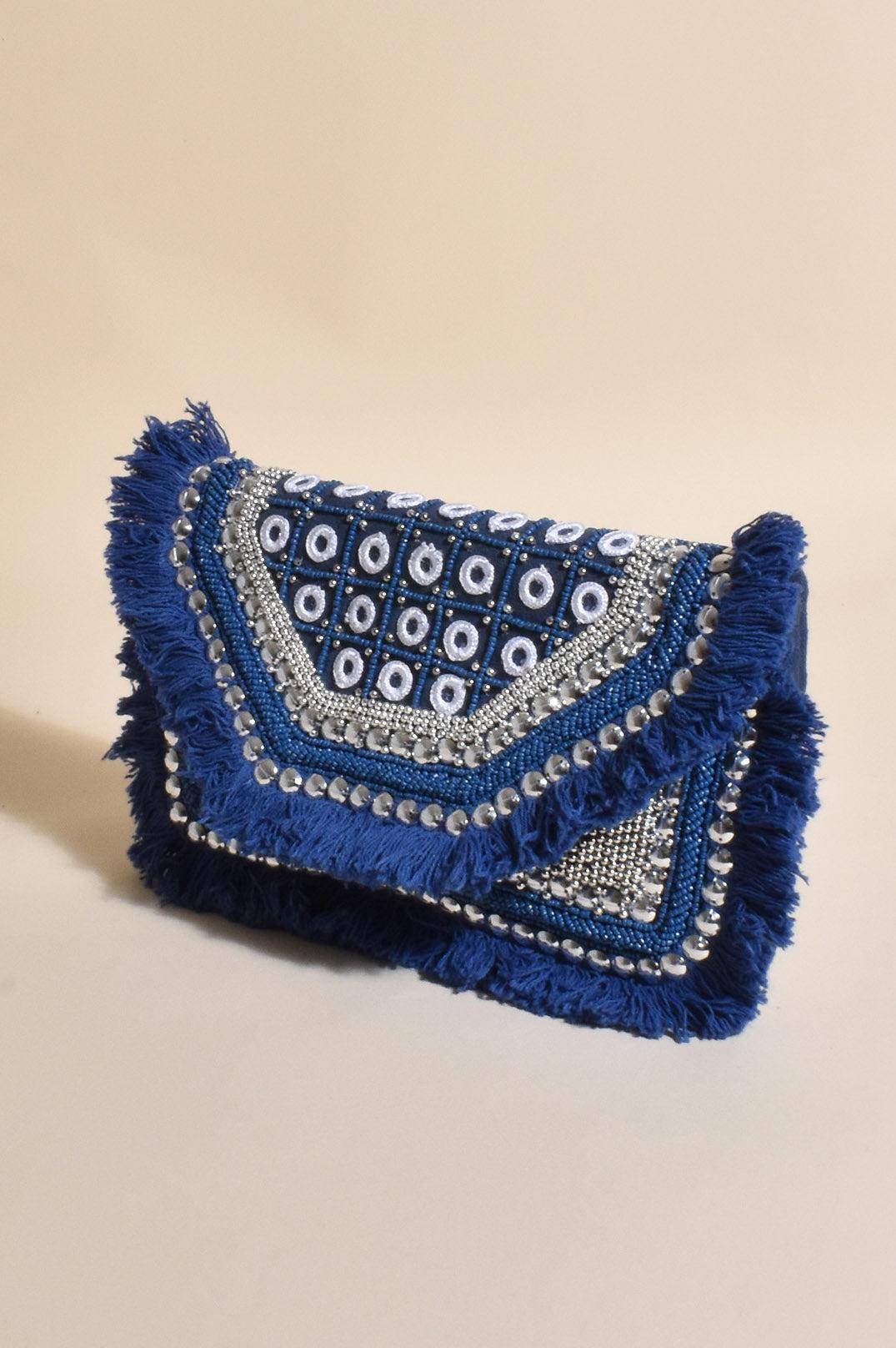 Boho Fringed Flap Over Clutch