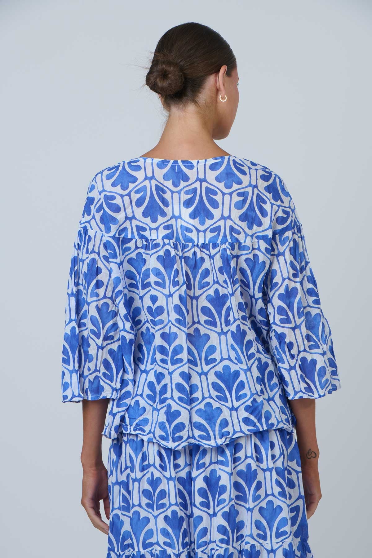 V-Neck Button Detail Top