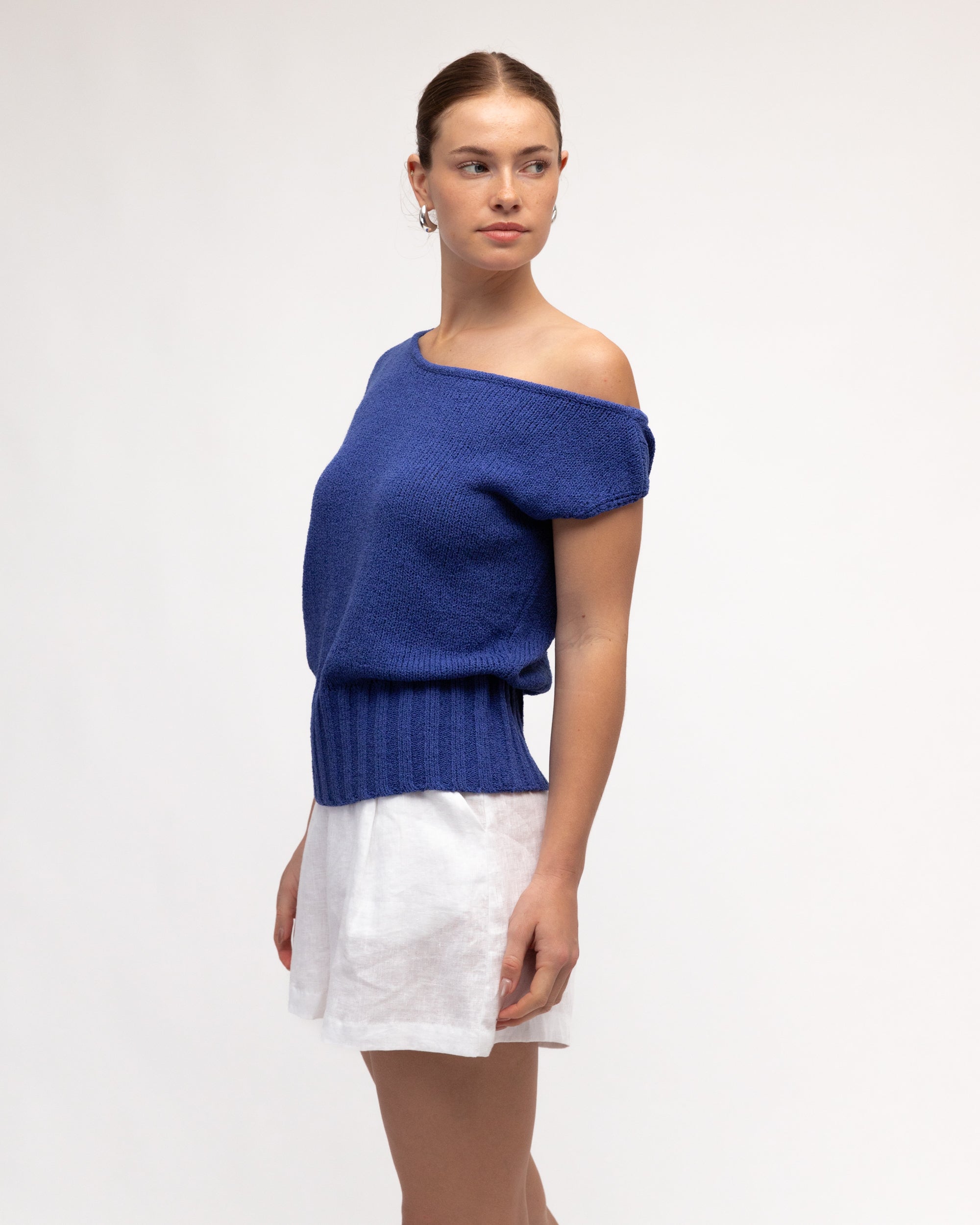 Boat Neck Knit Top