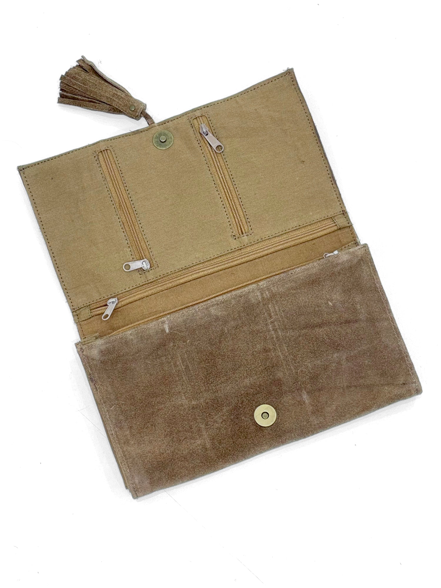 Beaded Suede Clutch
