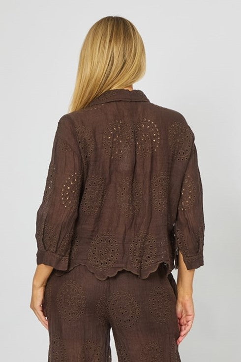 Linen Broderie Anglaise Shirt