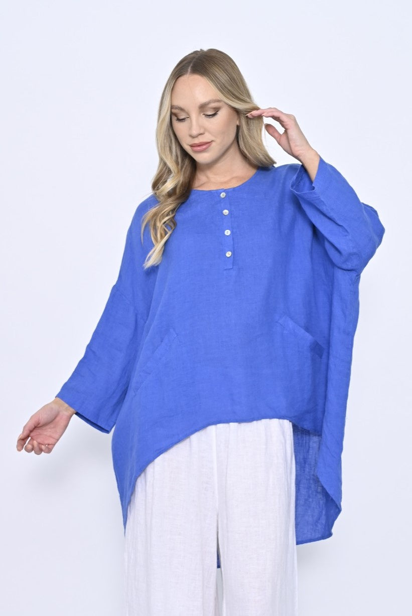 Front Button Linen Tunic