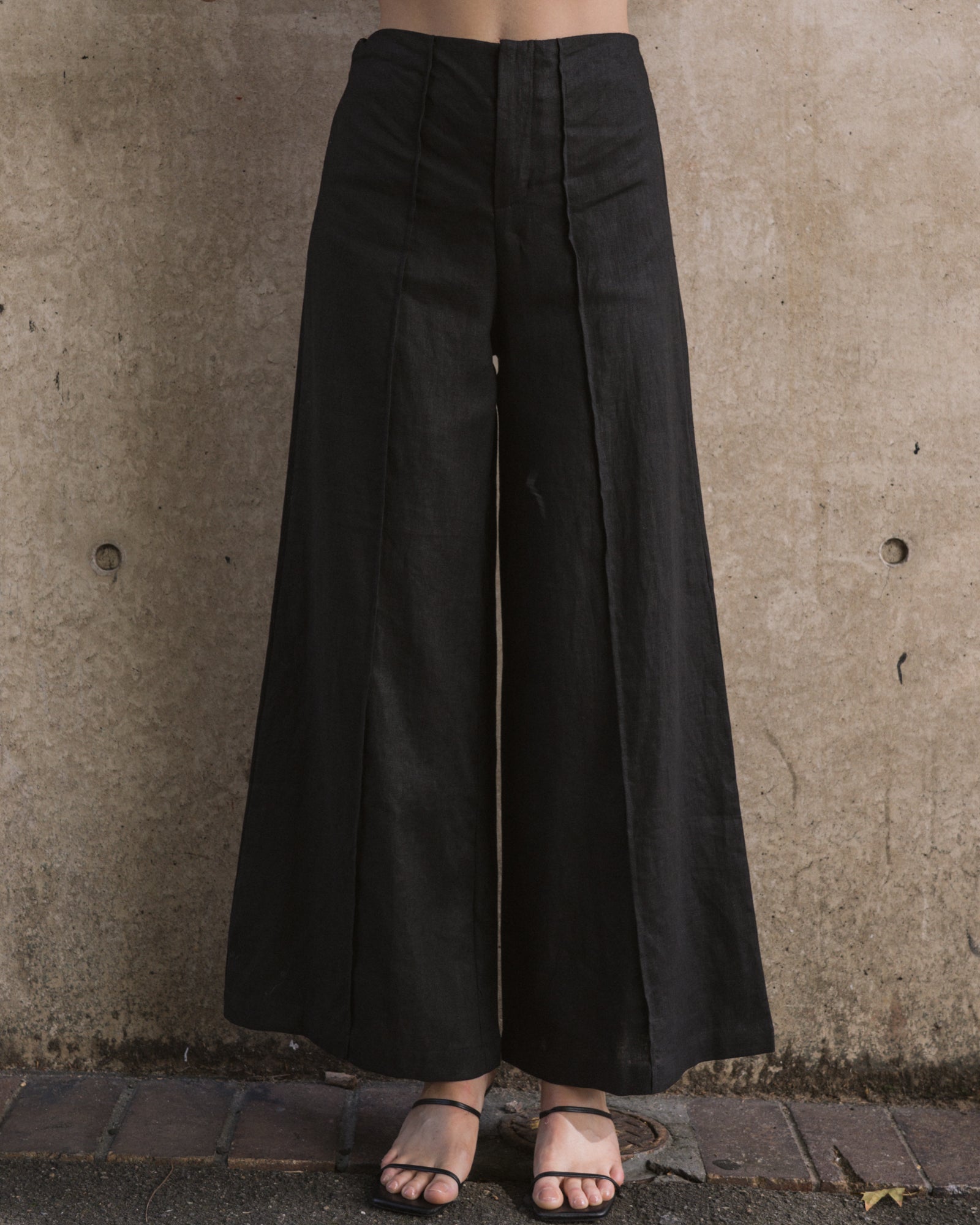 Camillia Front Seamed Linen Pants