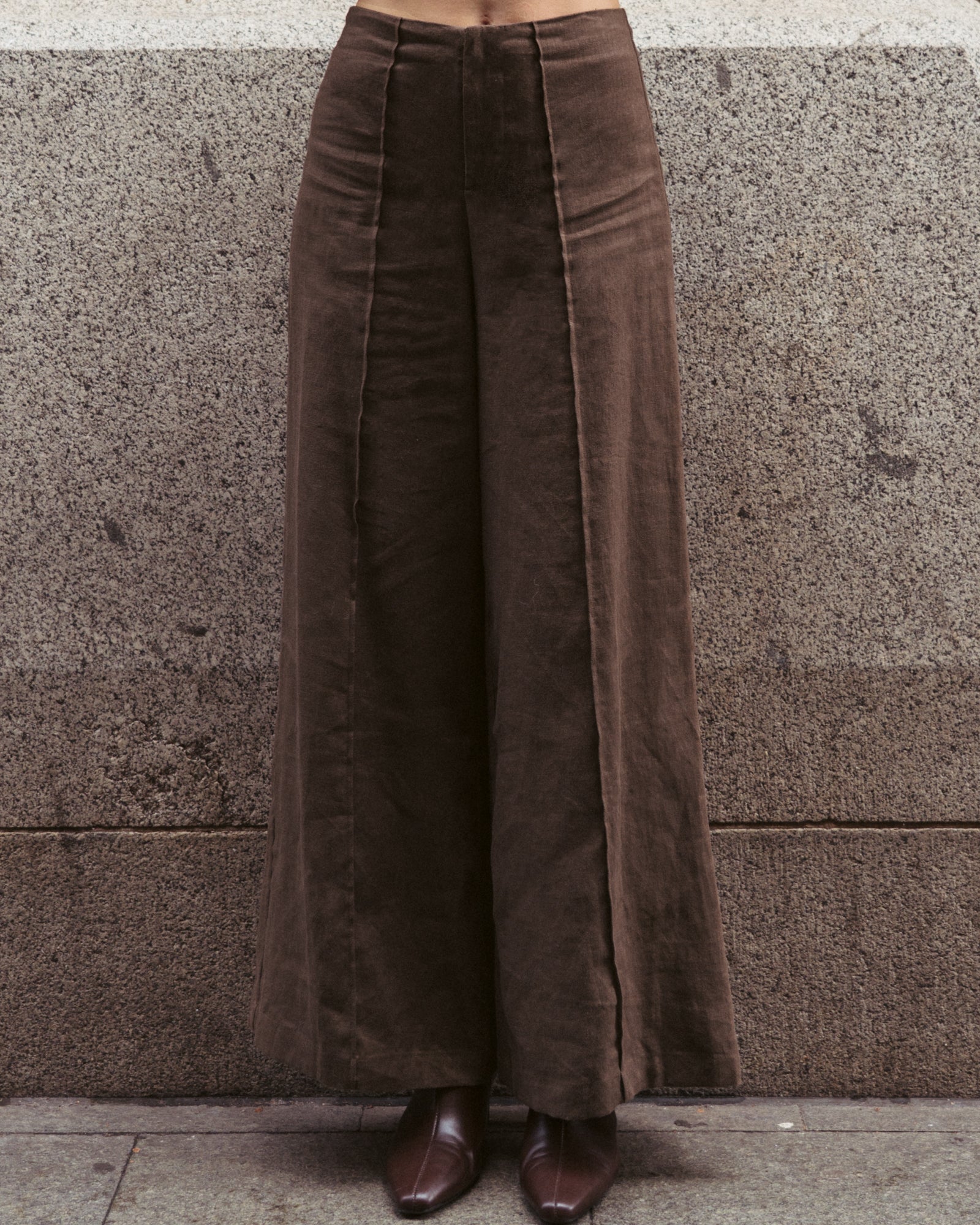 Camillia Front Seamed Linen Pants