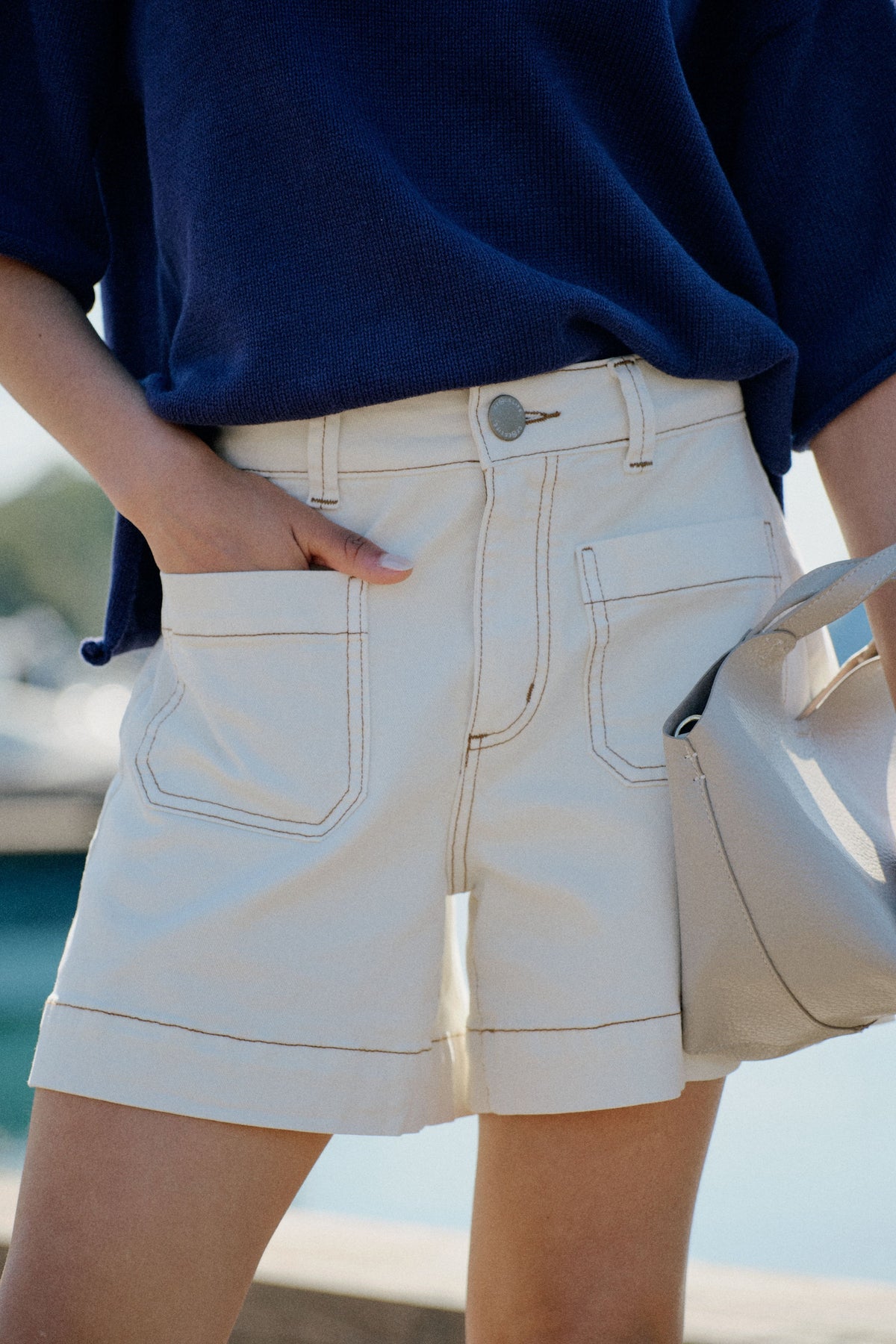 Esther Denim Patch Pocket Shorts