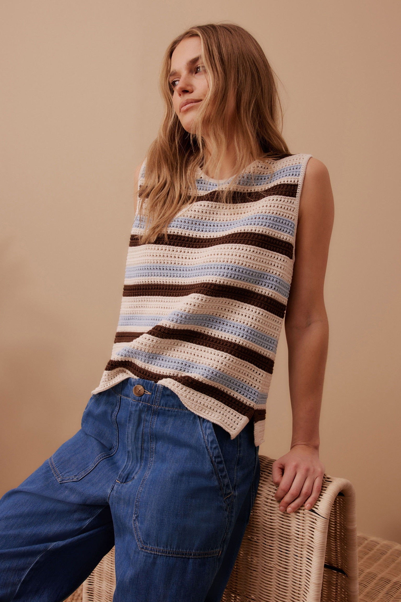 Margot Mesh Knit Tank Top