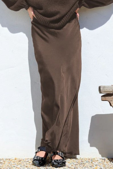 Janelle Satin Maxi Skirt