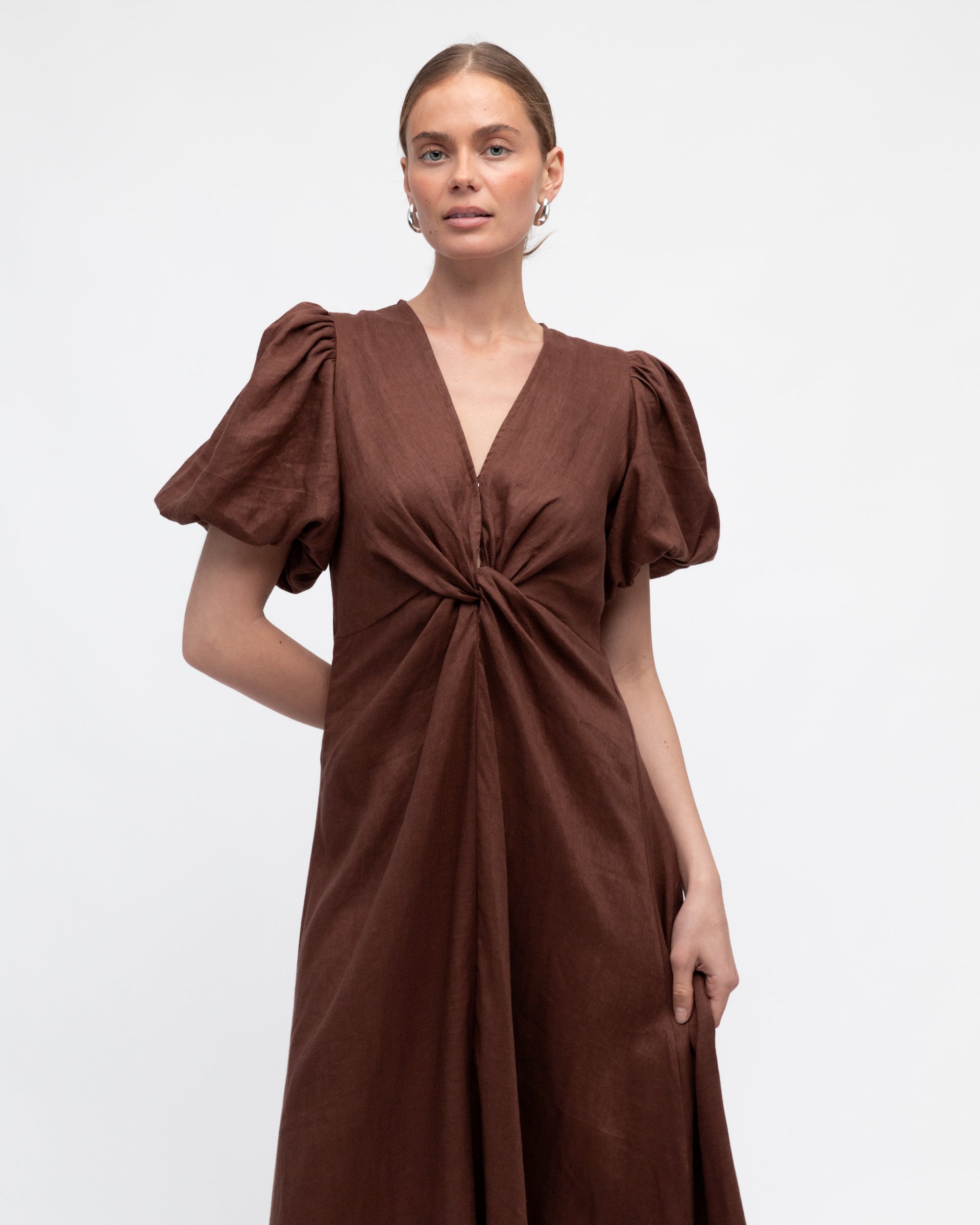 Chica Twist Knot Midi Dress