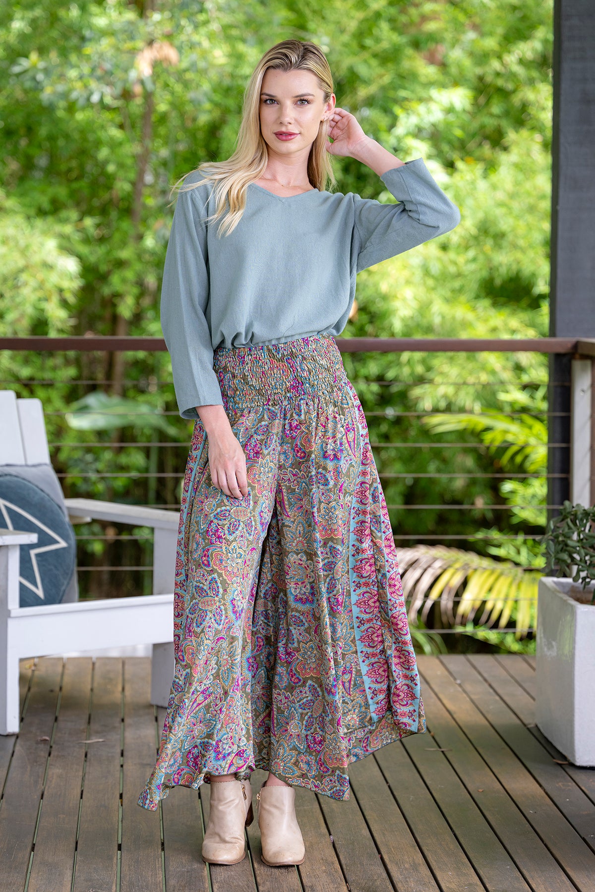 Olive Wide Leg Pants