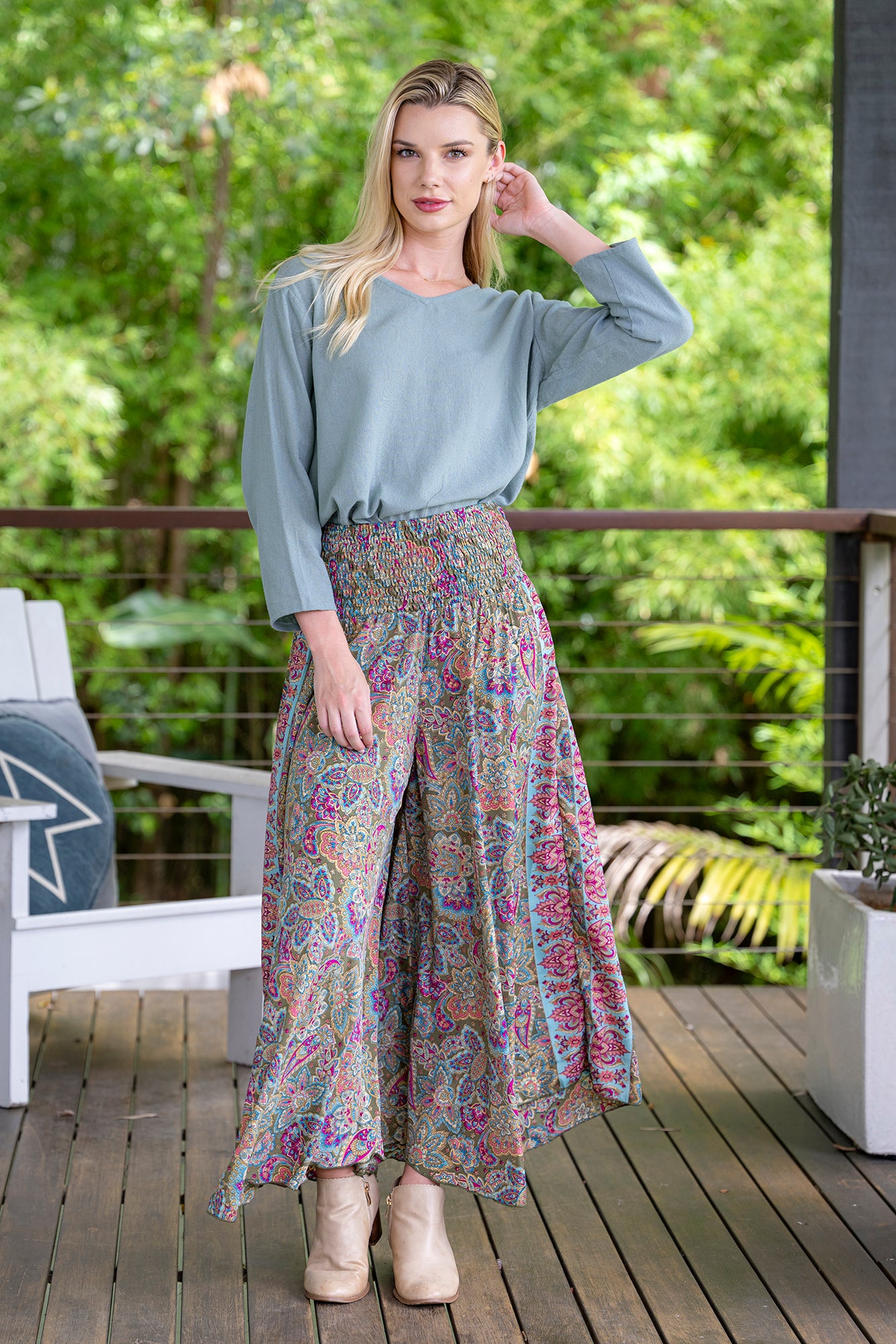 Olive Wide Leg Pants