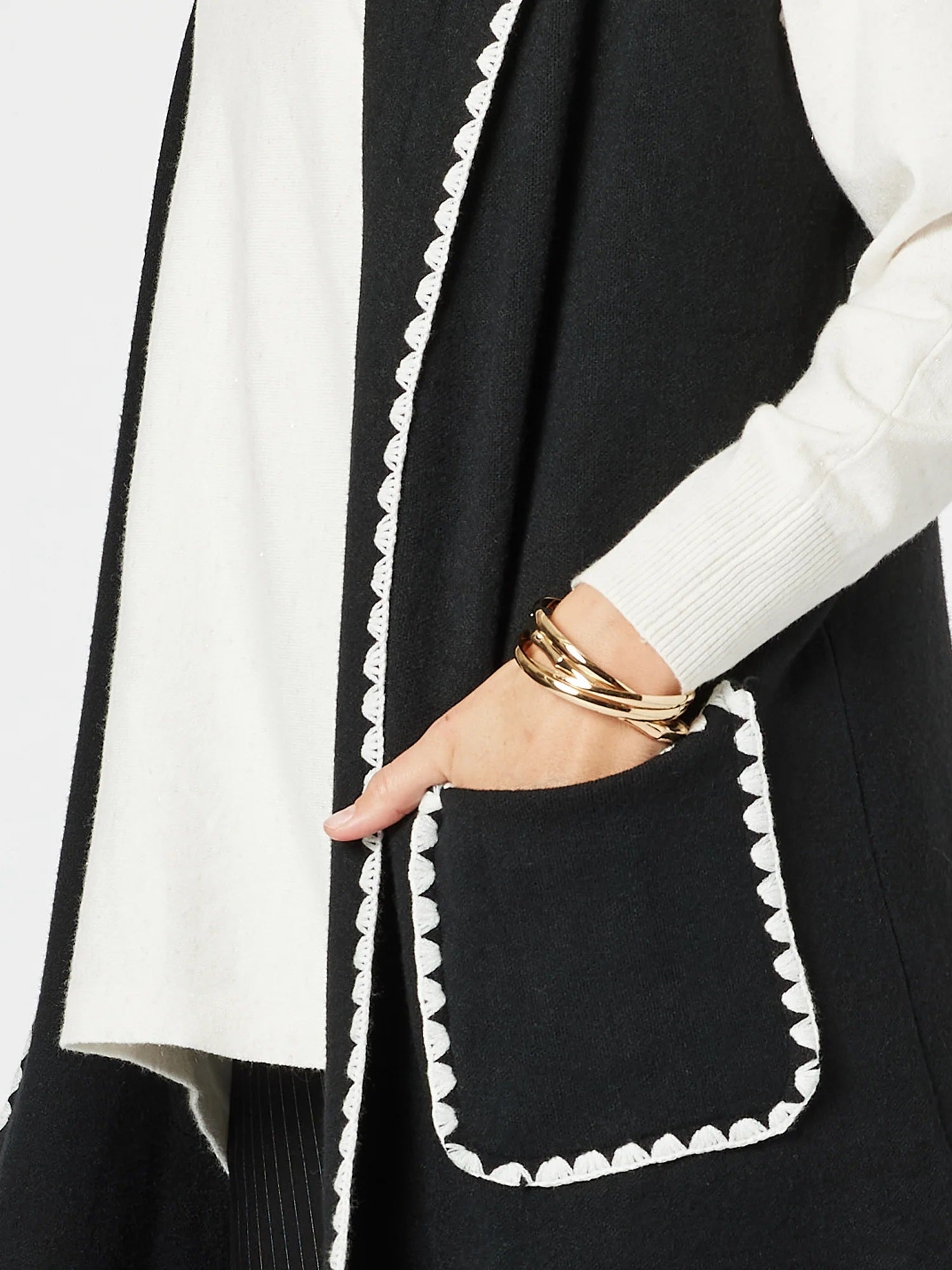 Cosy Contrast Detail Hooded Vest