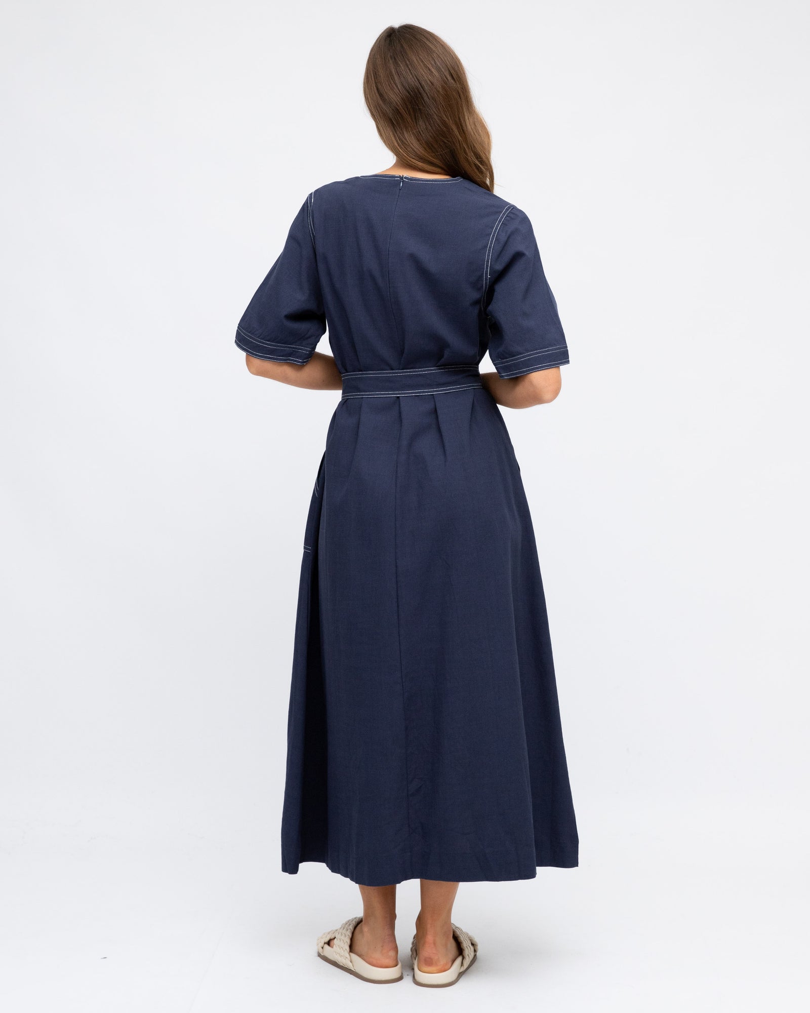 Contrast Stitch Maxi  Dress