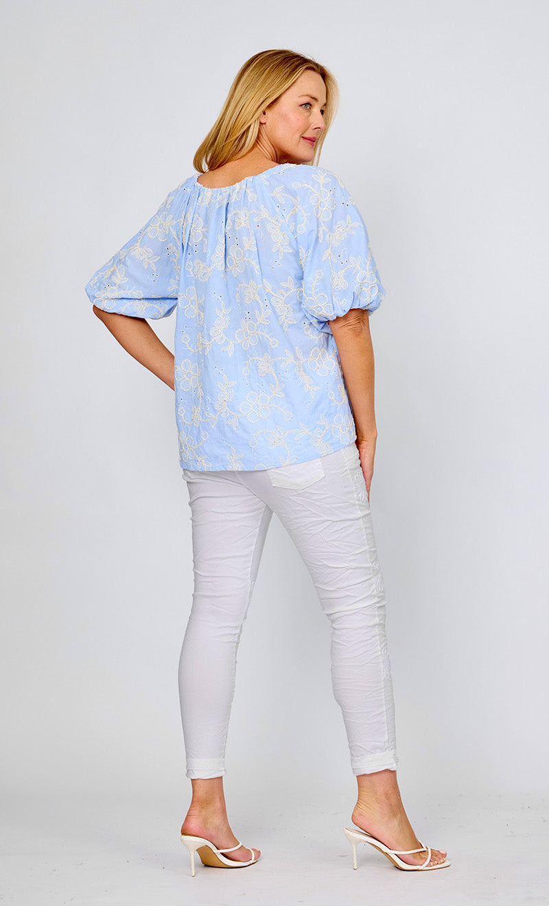 Cotton Floral Embroidered Top