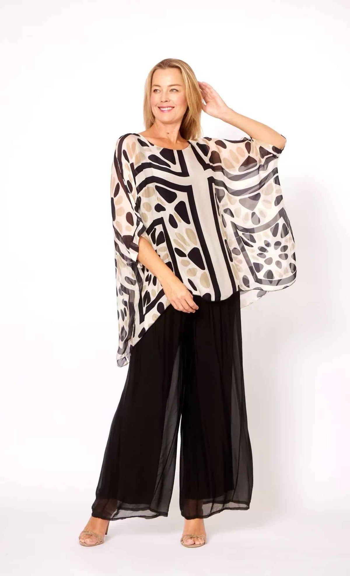 Kaftan Top Abstract Print