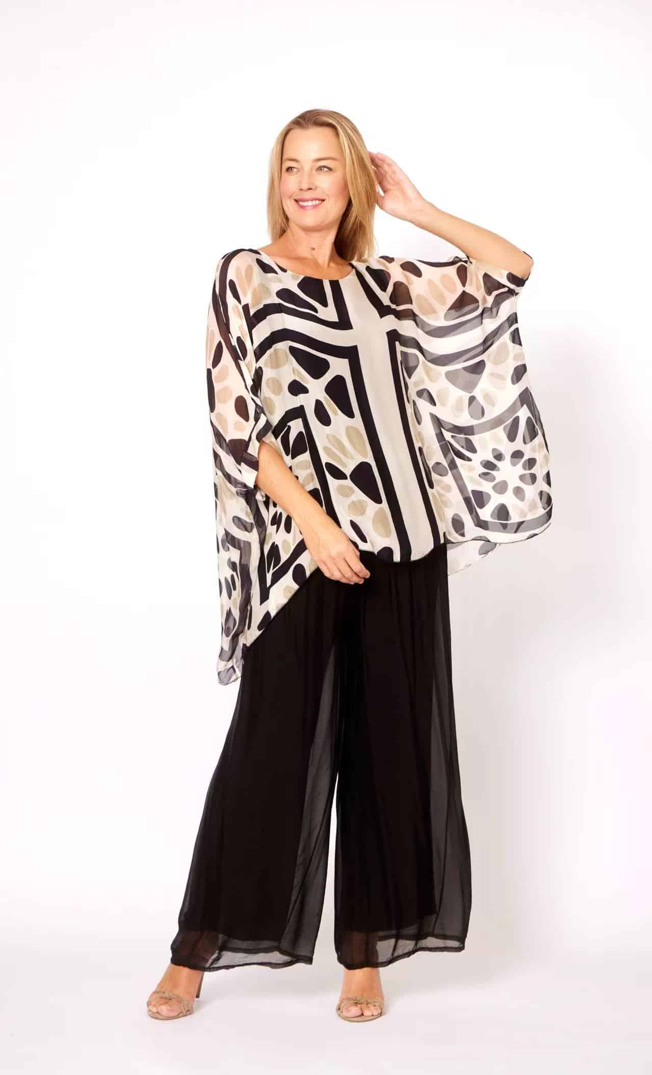 Kaftan Top Abstract Print