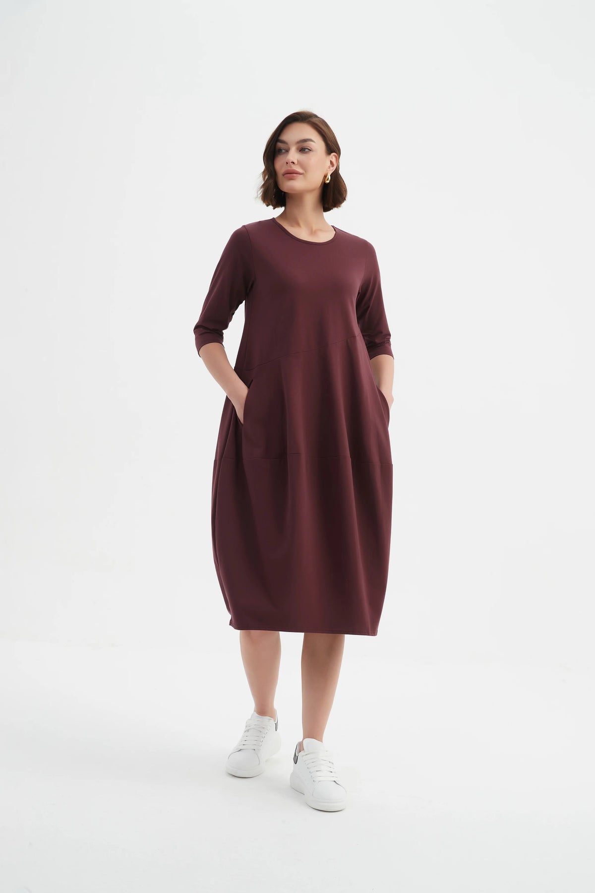 Diagonal Seam Winter Dress