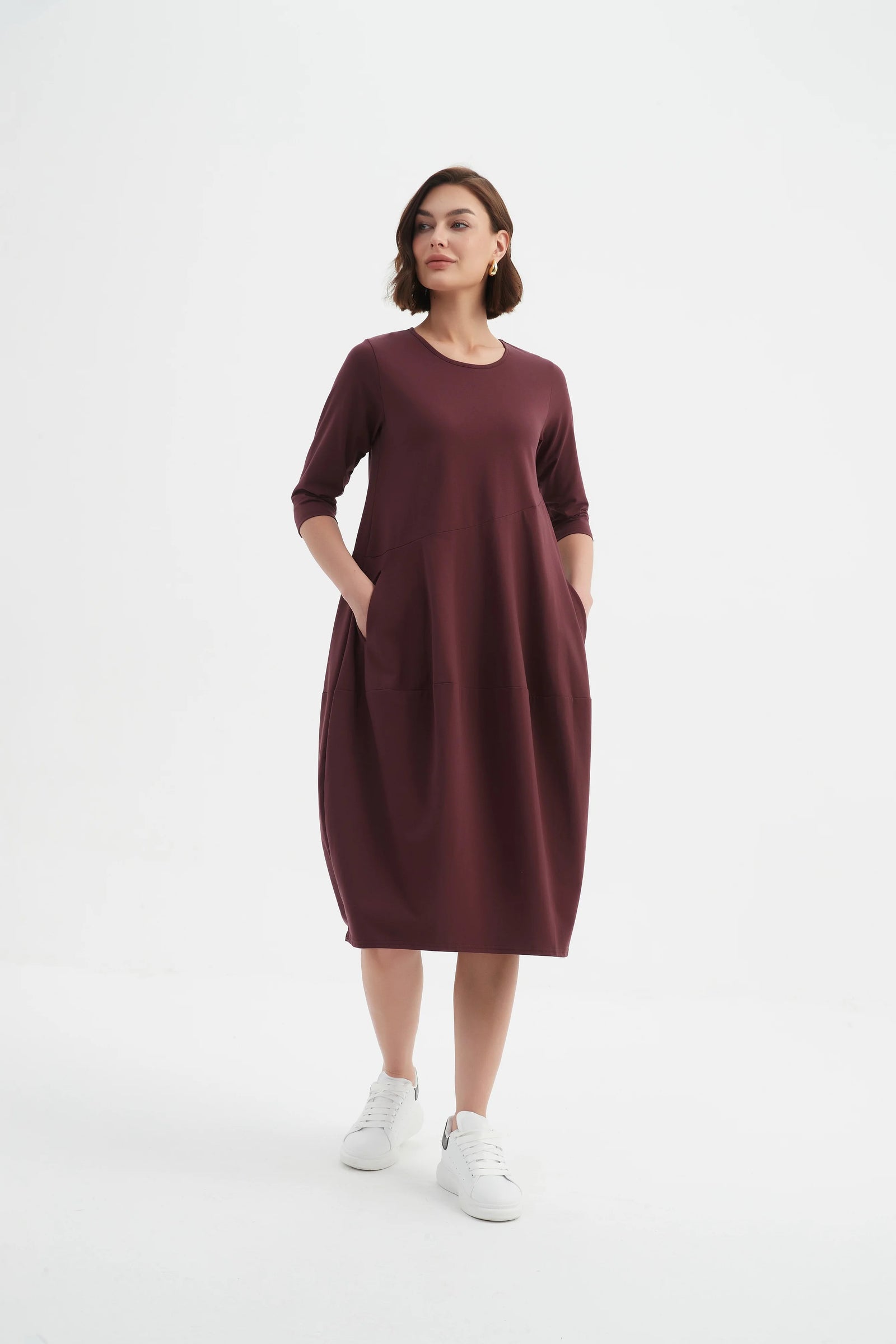 Diagonal Seam Winter Dress