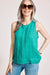 eb&ive Mirimar Tank Top in lagoon green with contrast stitching.