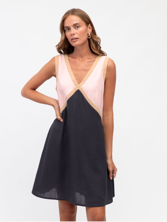 Contrast Split Mini Dress