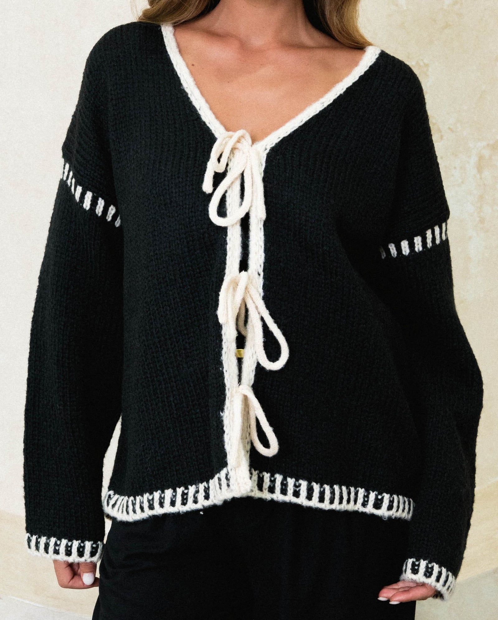 Tie Front Knit Cardigan