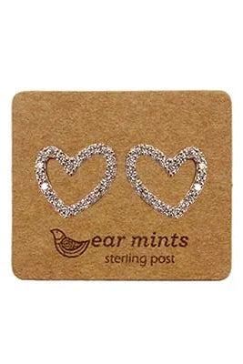 Open Heart Stud Earrings