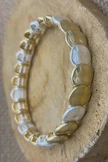 Two Tone Hammer Disc Bracelet