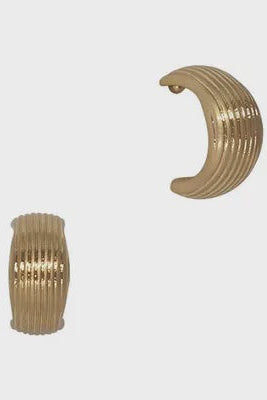 Lined Bulbous Hoop Earrings