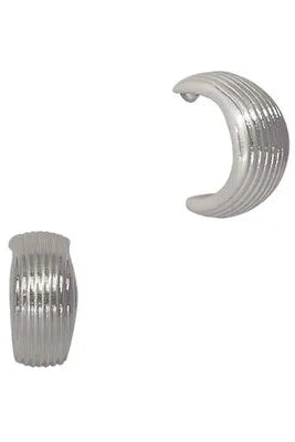 Lined Bulbous Hoop Earrings