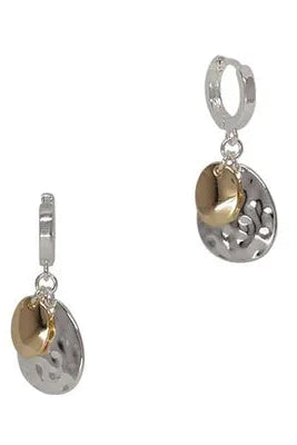 Two Tone Huggie Earrings