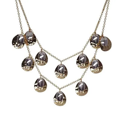 Two Tone Multi Teardrop Necklace