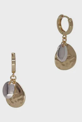 Two Tone Huggie Earrings