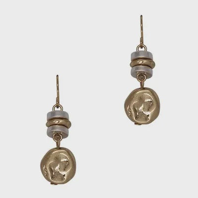 Two Tone Barrel Earrings