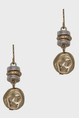 Two Tone Barrel Earrings