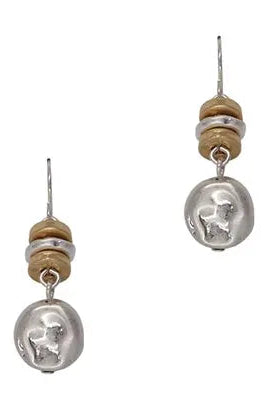 Two Tone Barrel Earrings
