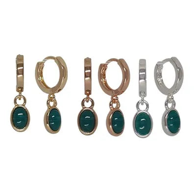 Resin Oval Huggie Earrings
