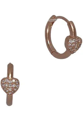 Cubic Heart Huggie Earrings